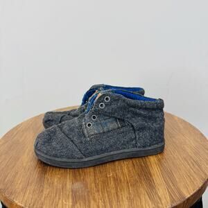 Toms Kids Gray Flannel Slip On Booties Boys Size 9
